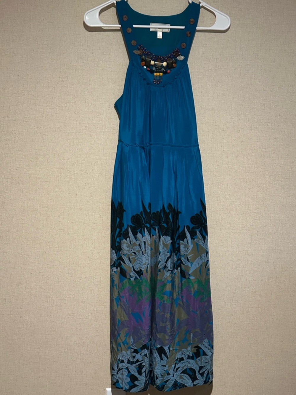 Anthropologie Moulinette Soeurs Size 2 Island Nightfall Silk Halter Maxi Dress
